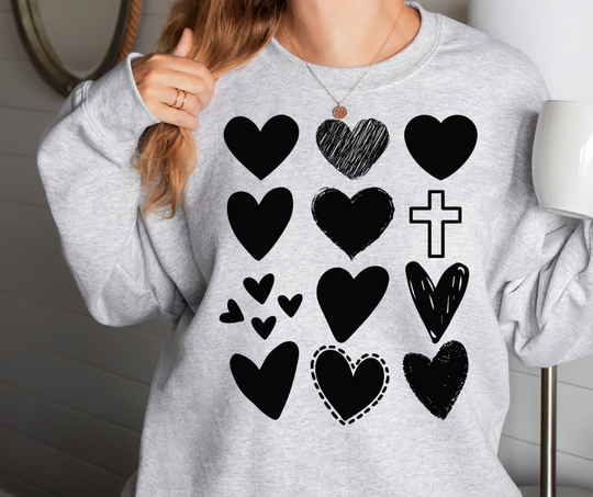 Heart & Cross Black