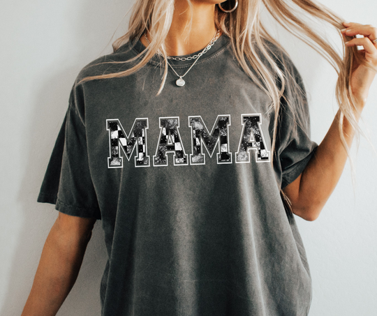 Mama Distressed Checker