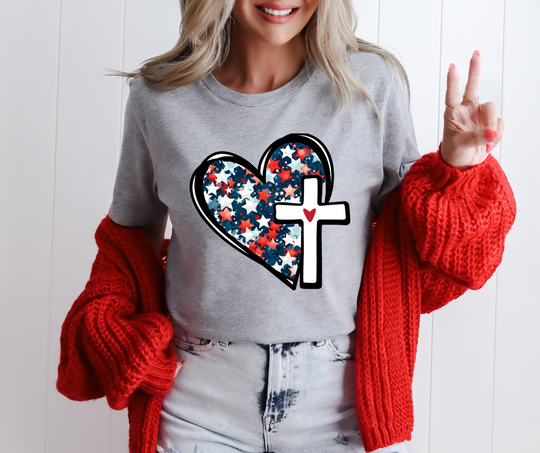 Patriotic Heart Cross