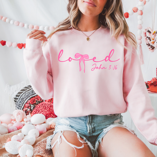Loved John 3:16 Pink Bow